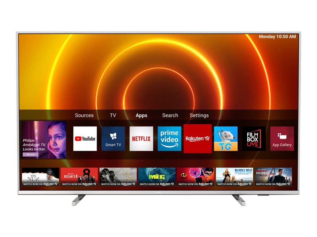 Philips 43PUS7855 - 43" 7800 Series TV LCD rétro-éclairée par LED - Smart TV - 4K UHD (2160p) 3840 x 2160 - HDR - argent clair