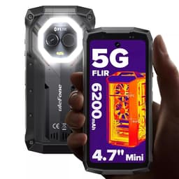 Ulefone Armor Mini 20T Pro 5G 4.7" Imagerie Thermique Android 14 16 Go + 256 Go 50MP+32MP 6200mAh 33W Dual SIM/NFC/GPS - Noir