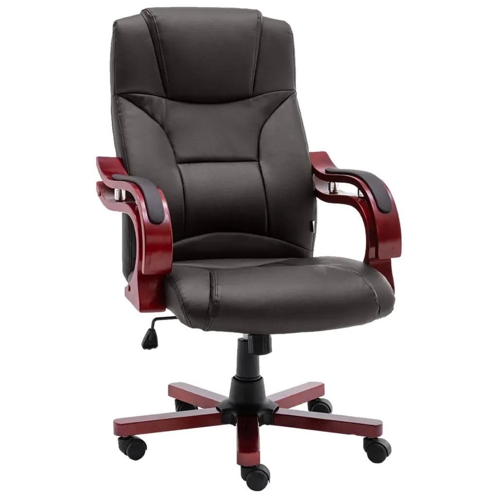 Prolenta Premium - Chaise de bureau Marron Cuir véritable