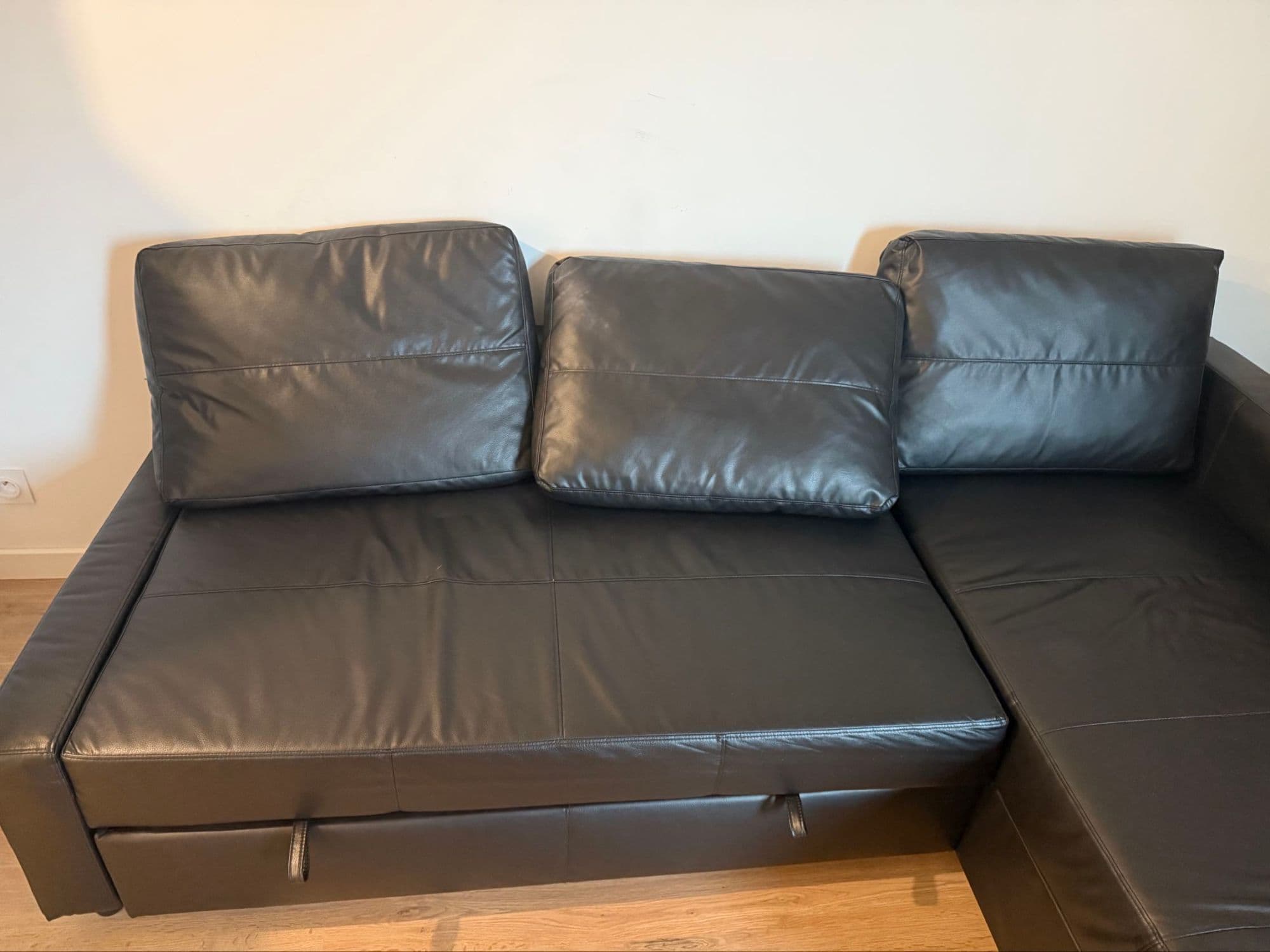 Friheten Canapé Convertible Angle+ Rangement Bomstad Noir A Vendre