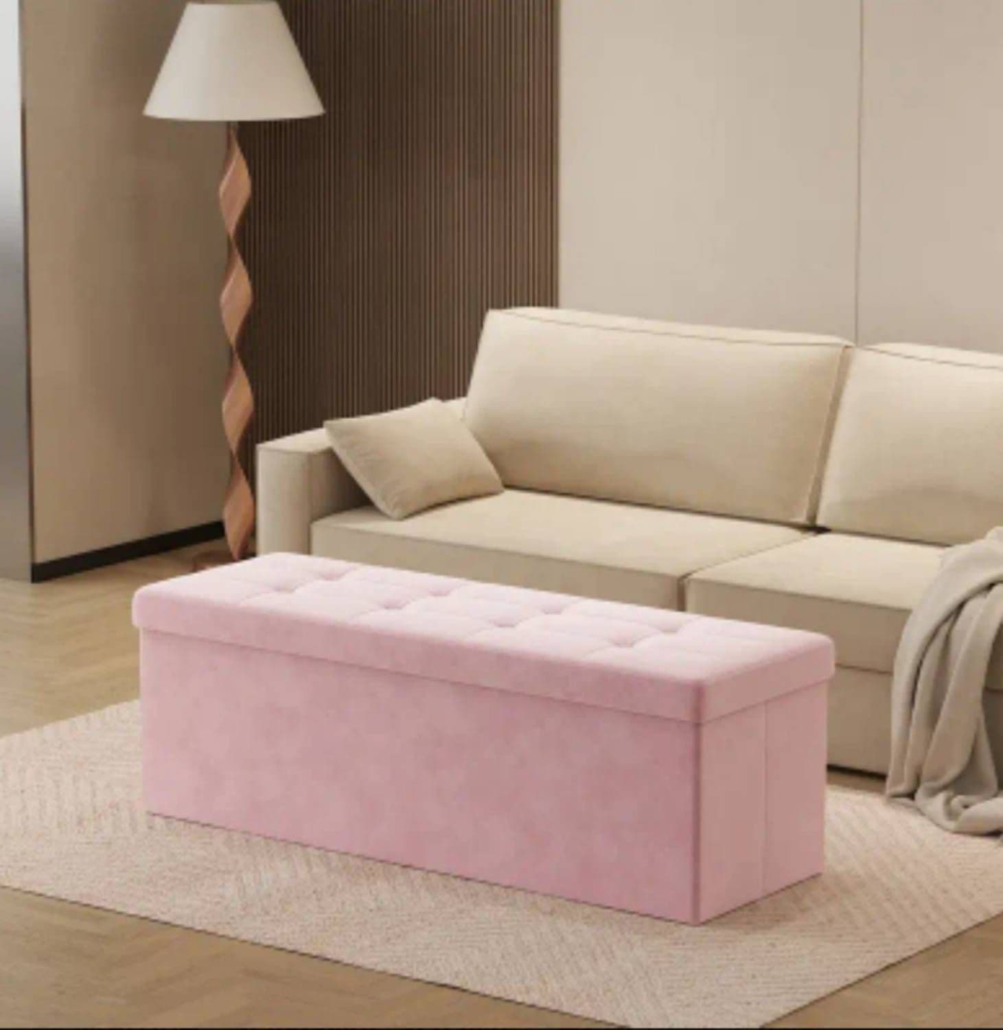 Banc de Rangement Pliable Rose