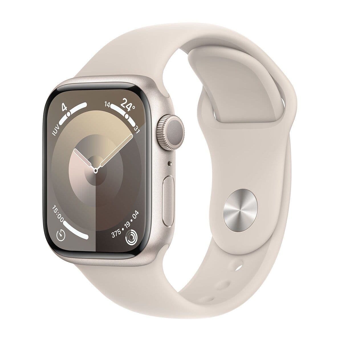 Apple Watch Series 9 GPS - Boîtier Aluminium 41 mm Lumière stellaire - Bracelet M/L