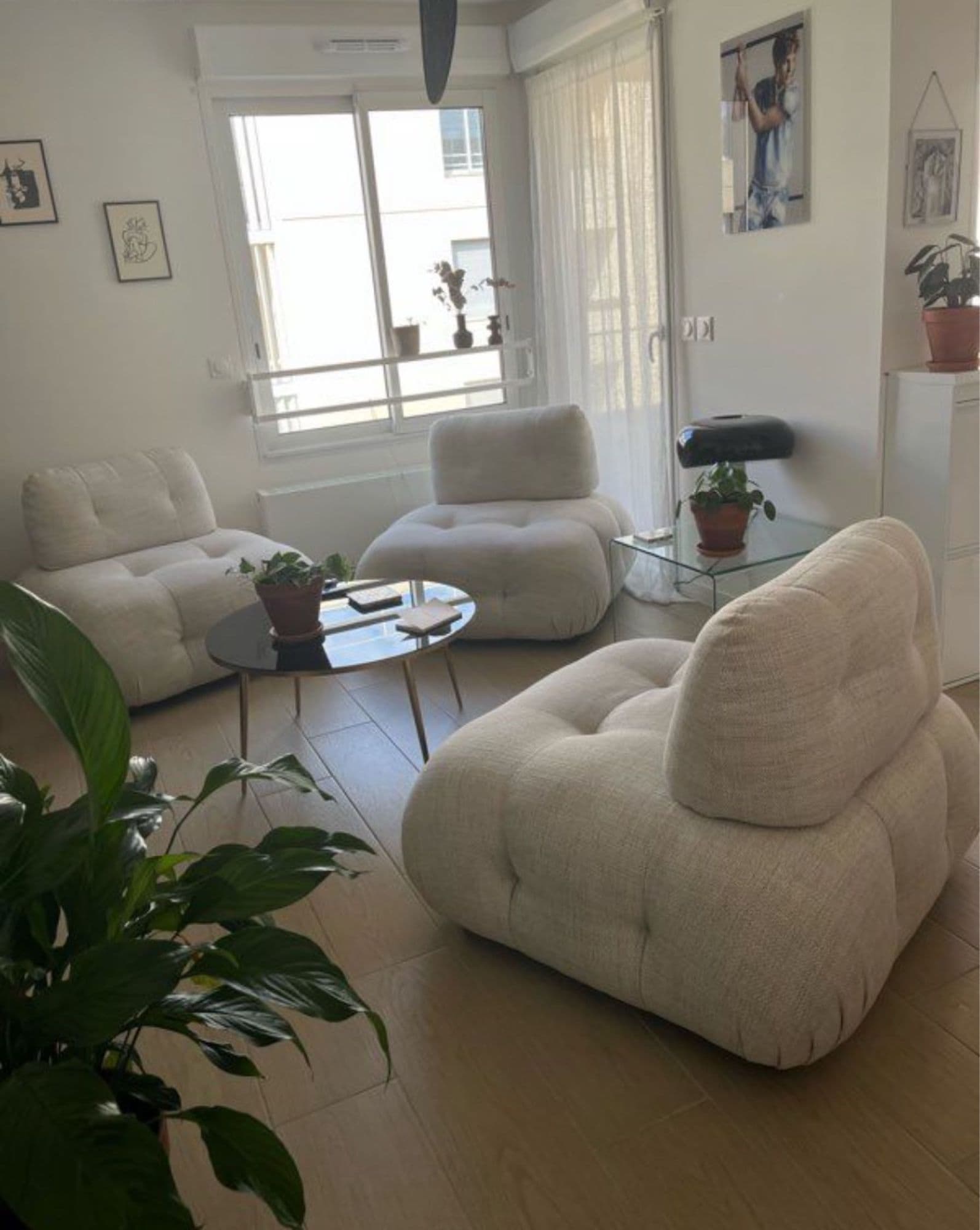 3 Fauteuils Chauffeuses Tissus Capitonné