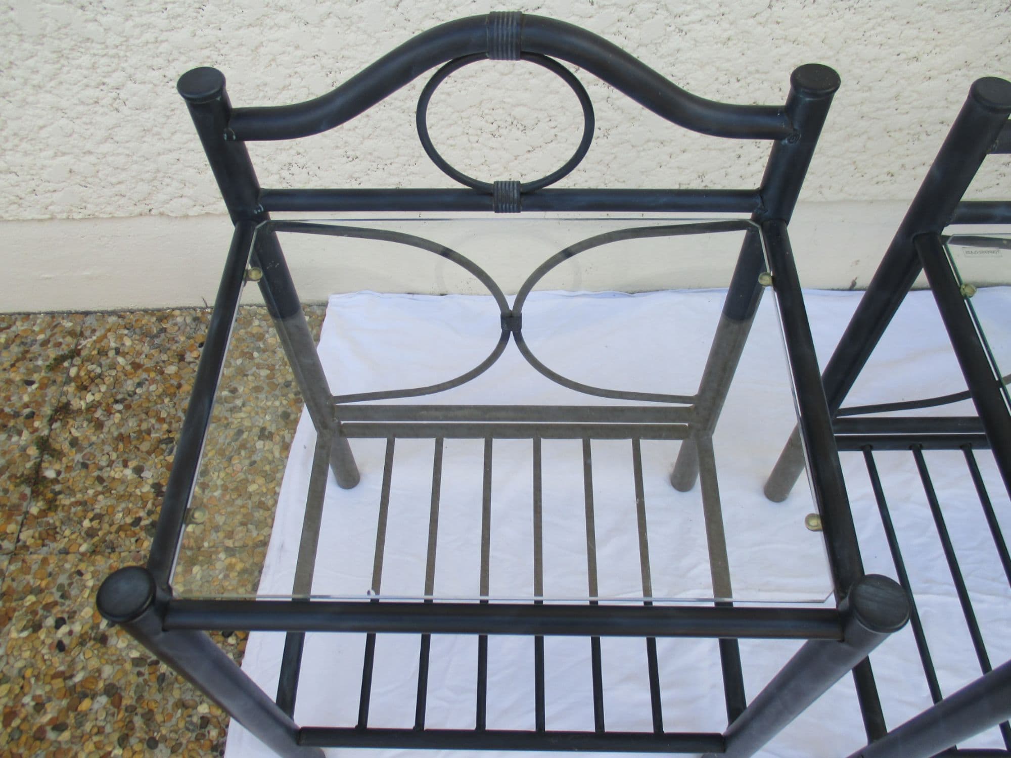 Table De Chevet Métal Et Verre