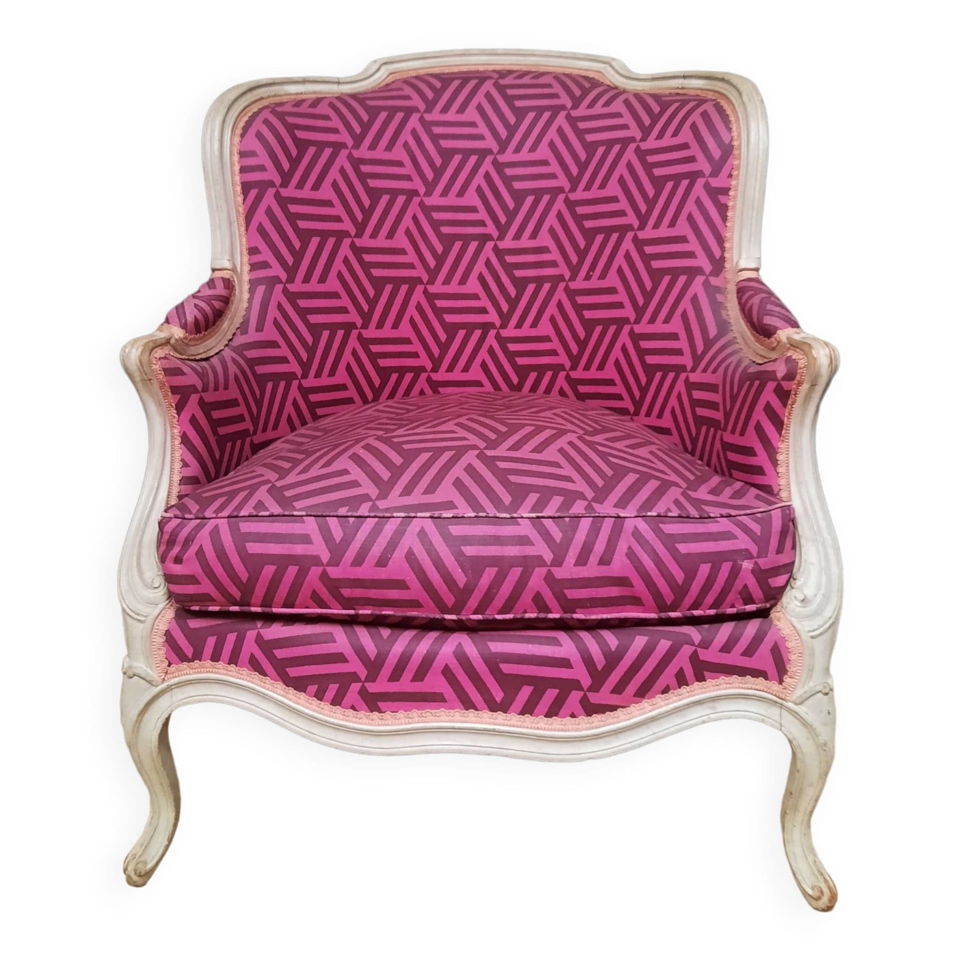 Bergere tapiss style Louis XVI rouge