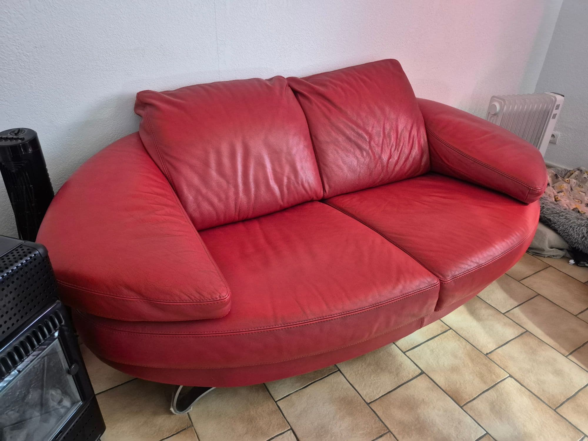 Canapé Cuir Rouge En Be