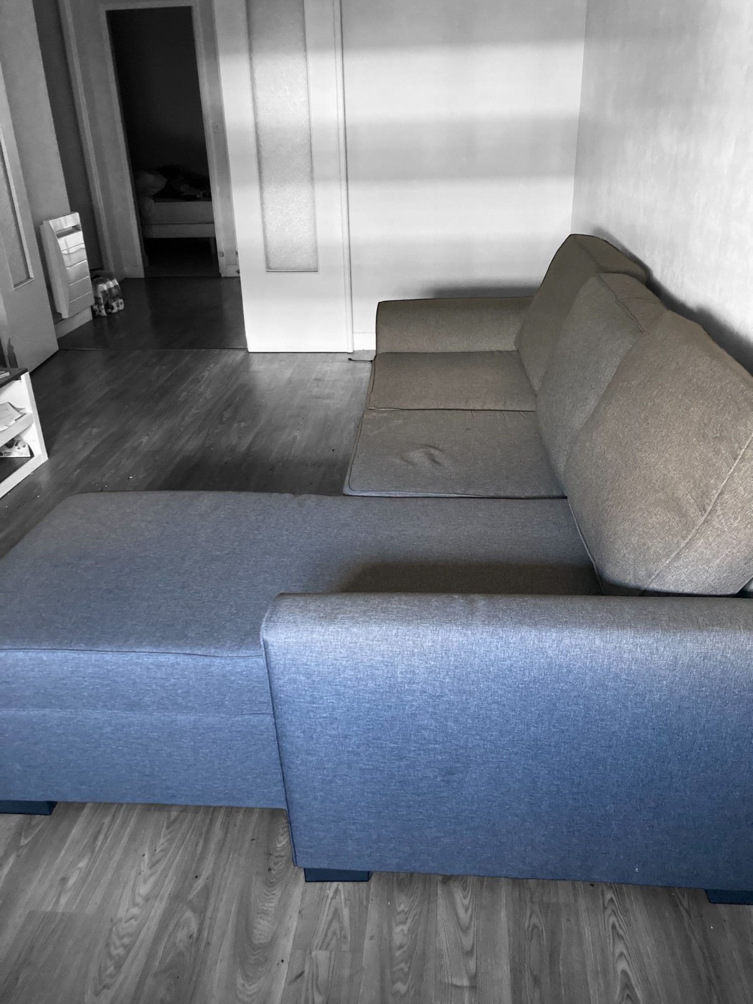 Canapé D'angle Convertible 3/4 Places Gris Montreal