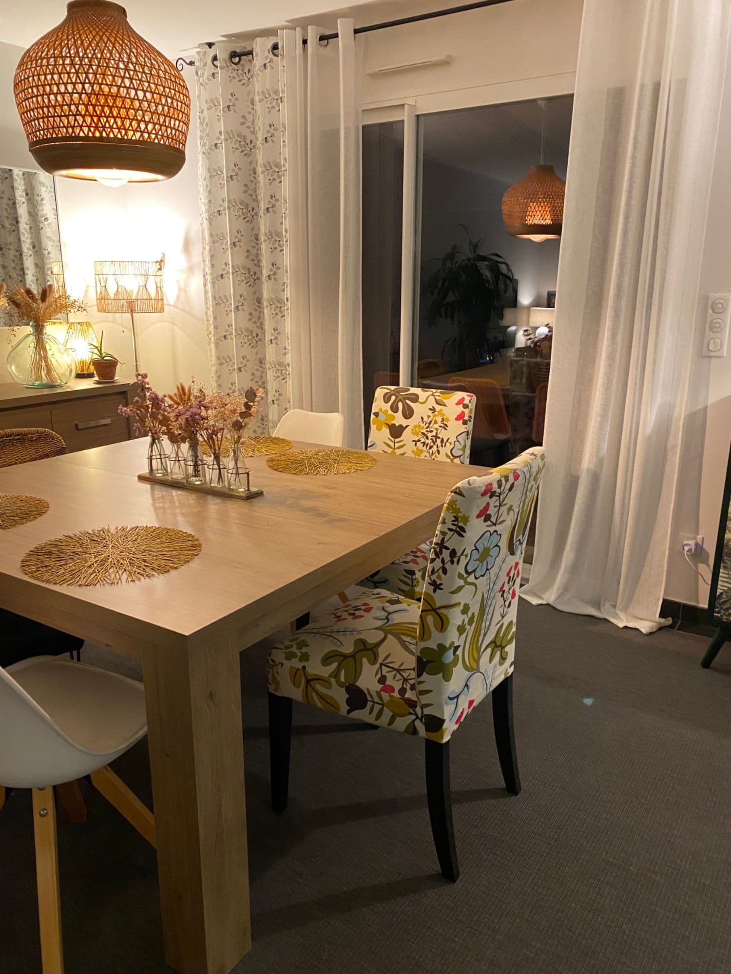 2 Chaises Ikea Avec Housses Fleuries Amovibles Et Lavables