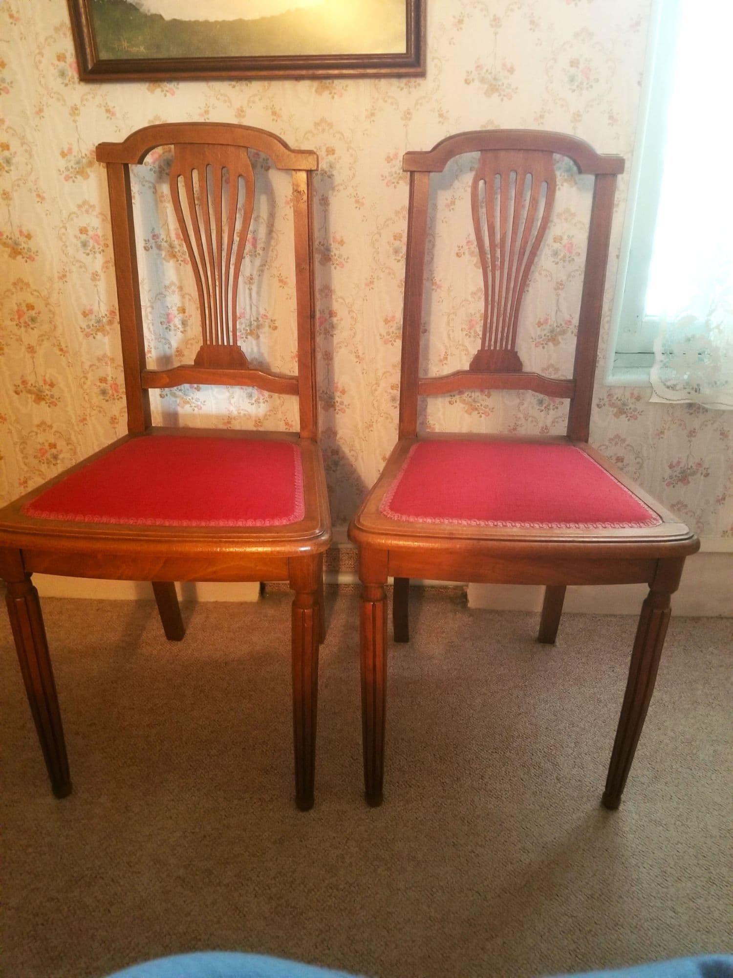 Deux Chaises Bois/Tissus