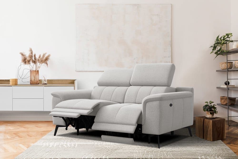 Canapé 2 Places Avec 2 Fonctions De Relaxation, Beige