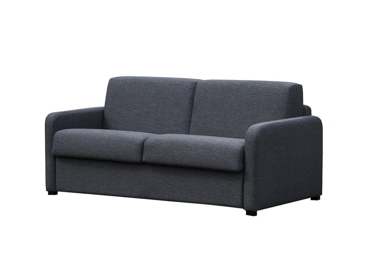 Canapé 3 Places Convertible Express En Tissu Tomaka - Anthracite