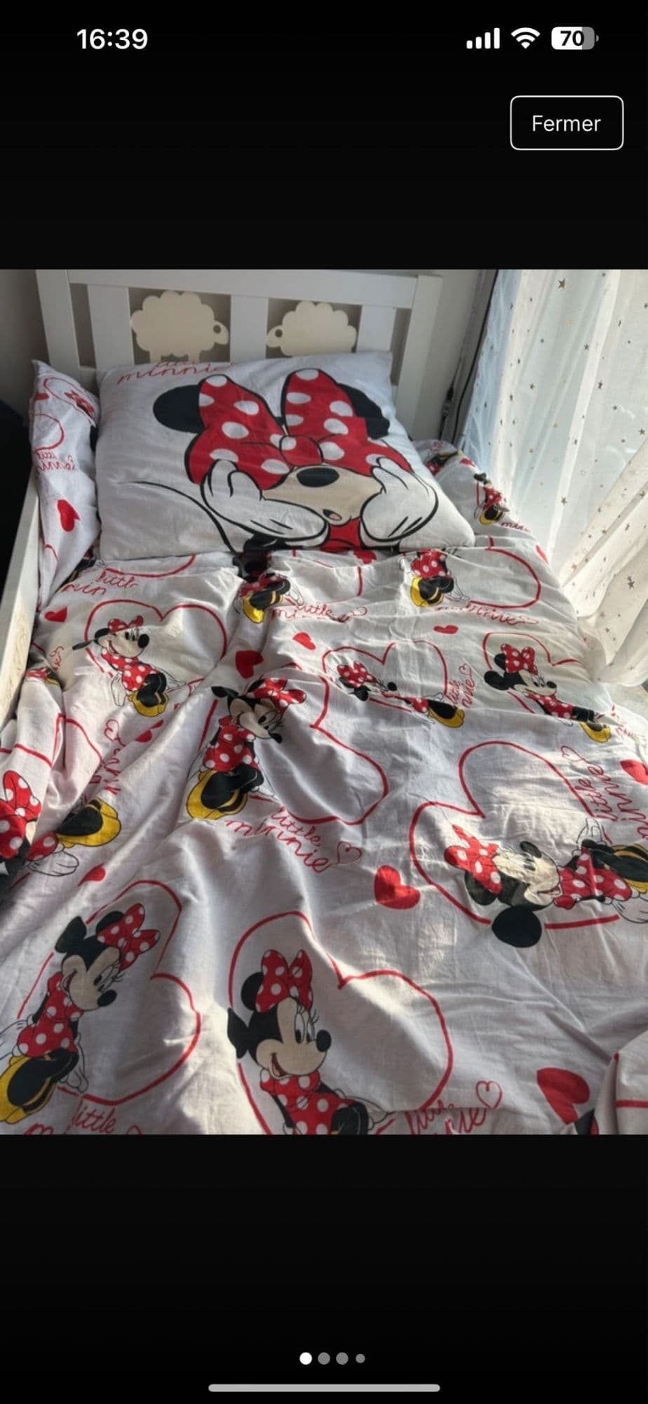 Lit une place  enfant 78/170 cm avec matelas, et latte cadre de lit avec mouton