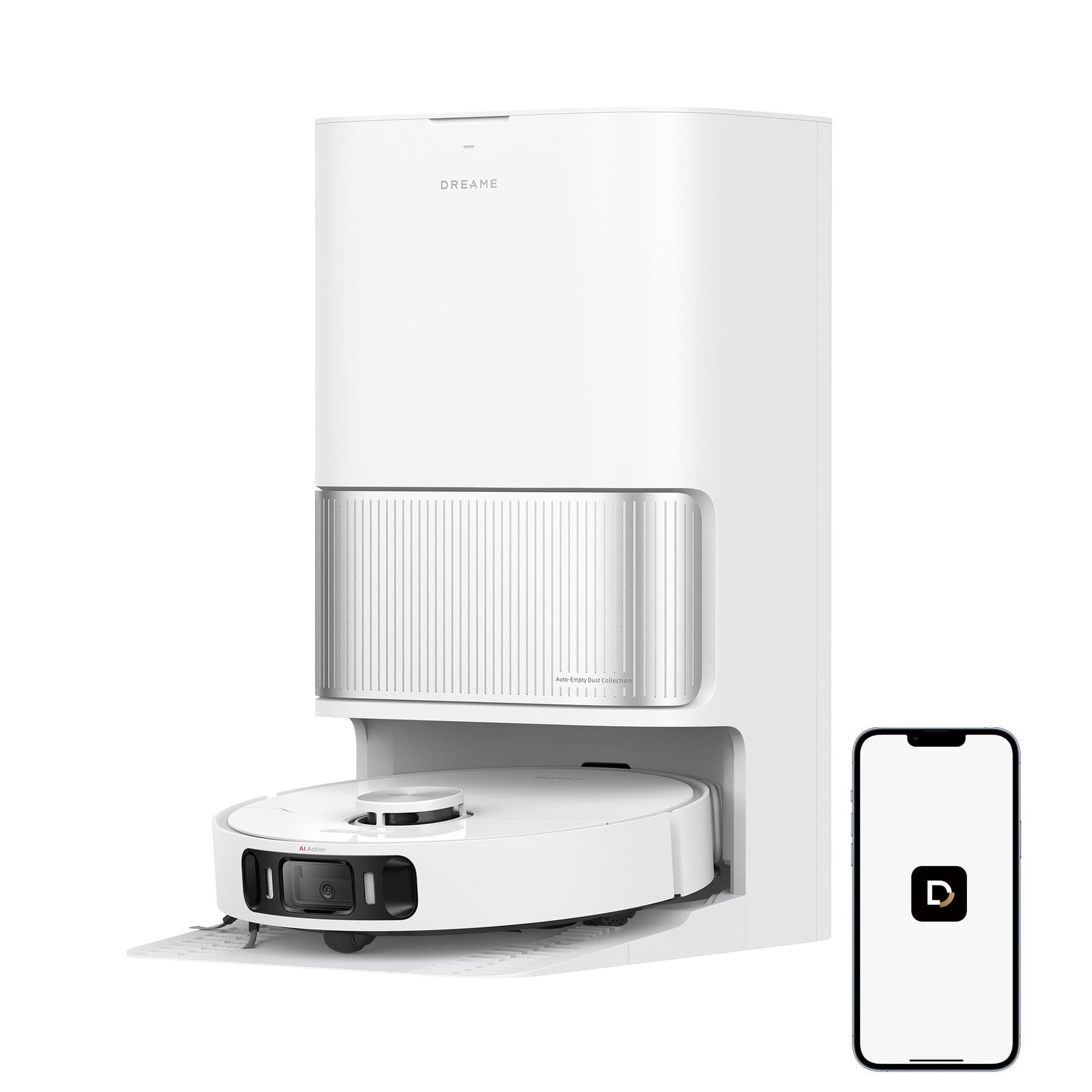 Dreame L40 Ultra AE Robot Aspirateur Laveur avec 19000 Pa, Nettoyage à la serpillière à eau chaude à 65 °C, Aspirateur robot autonettoyant