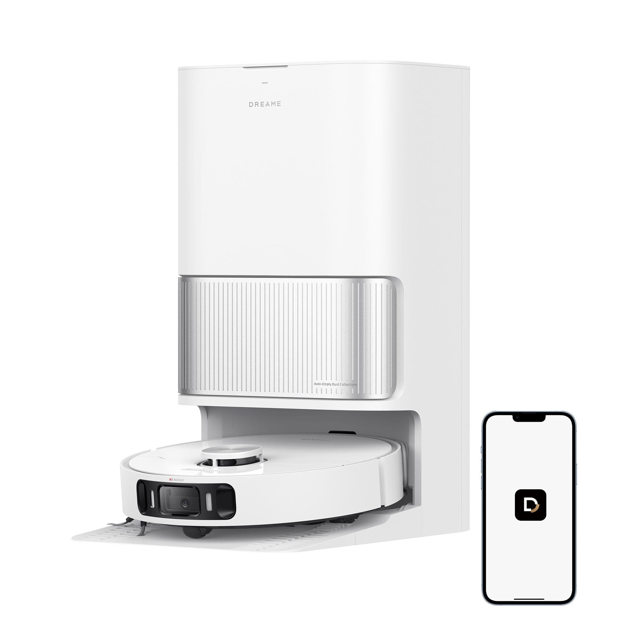 Dreame L40 Ultra AE Robot Aspirateur Laveur avec 19000 Pa, Nettoyage à la serpillière à eau chaude à 65 °C, Aspirateur robot autonettoyant