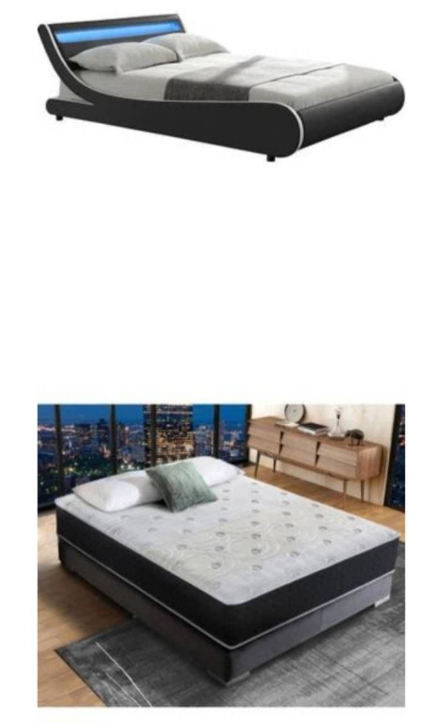 Ensemble lit King Size + Matelas Luxe Mémoire de Formes