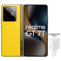 PACK SMARTPHONE REALME GT7T 6,8 5G DOUBLE NANO SIM 512 GO JAUNE AVEC CHARGEUR REALME 120 W