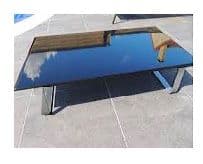 Table Design Créations Années 1970 Basse Pietement Metal Plateau Verre Dimensions Environ 100 X 50 Cm Style Francois Monnet Designer Console De Salon Meuble Ameublement Démontable Pratique Elégant