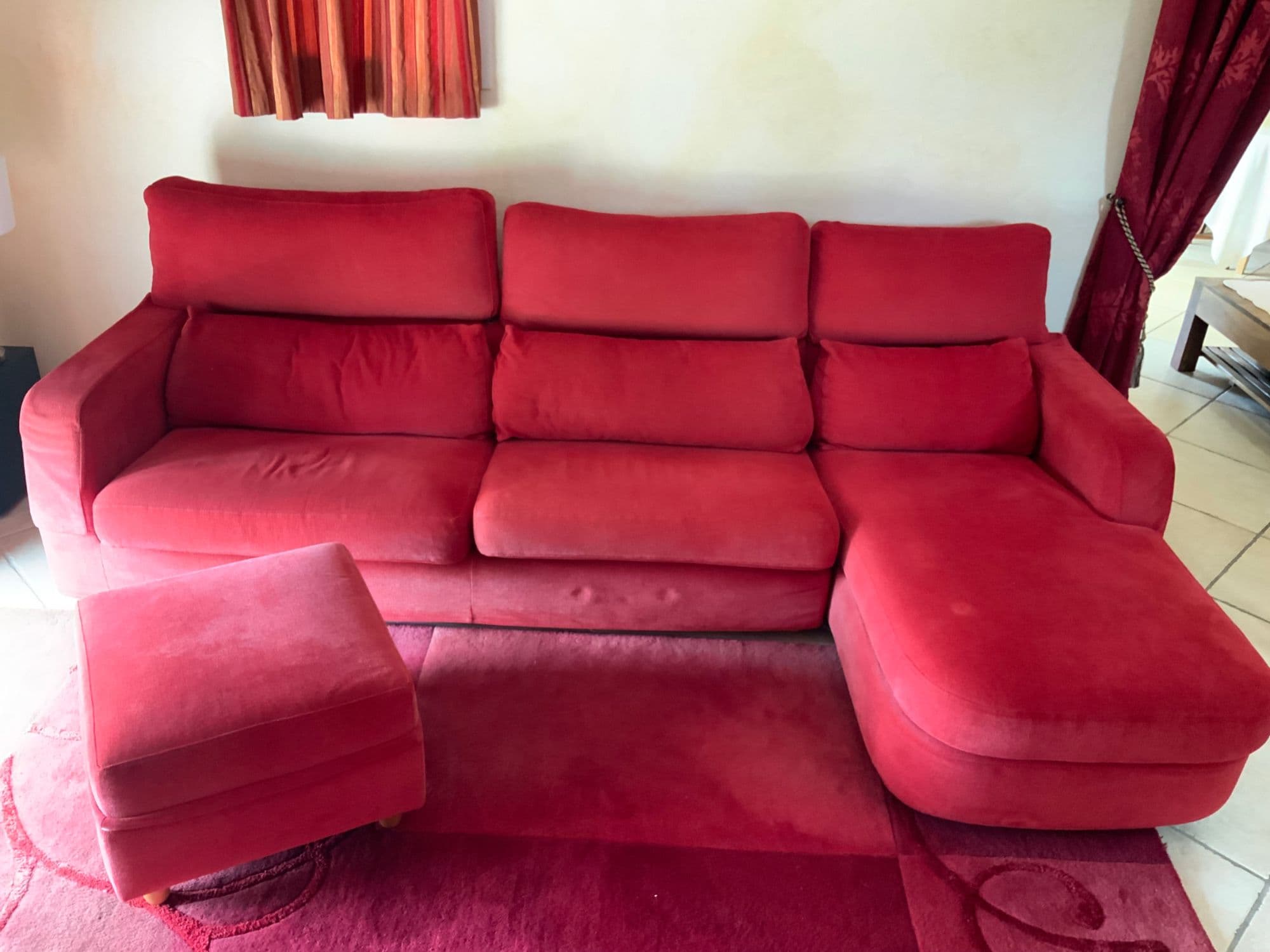 Vends canapé rochebobois d'angle (273 cm x 155 pour la chaise longue et 92 cm l¿assise)