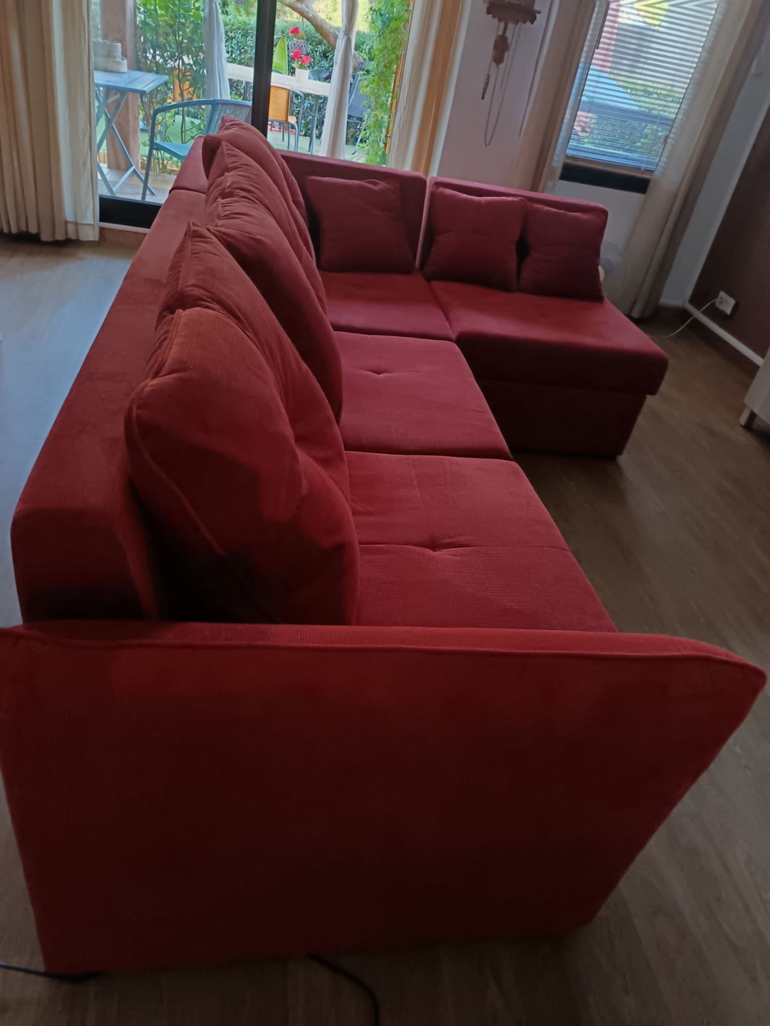 Canapé Angle Convertible Et Modulable Couleur Terracota