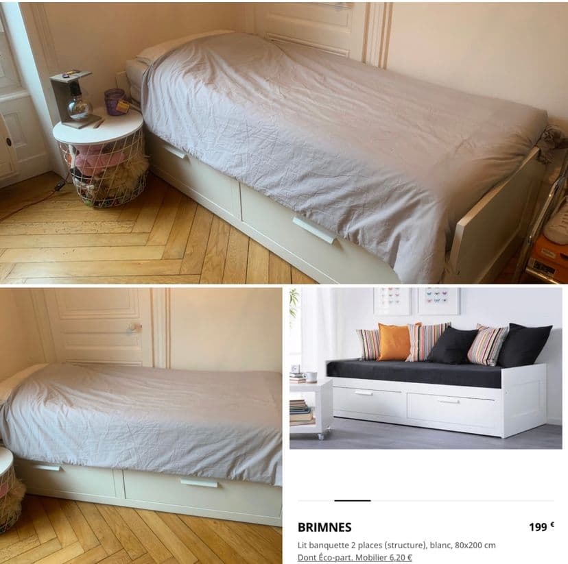 Lit Brimnes Avec Matelas Et Draps