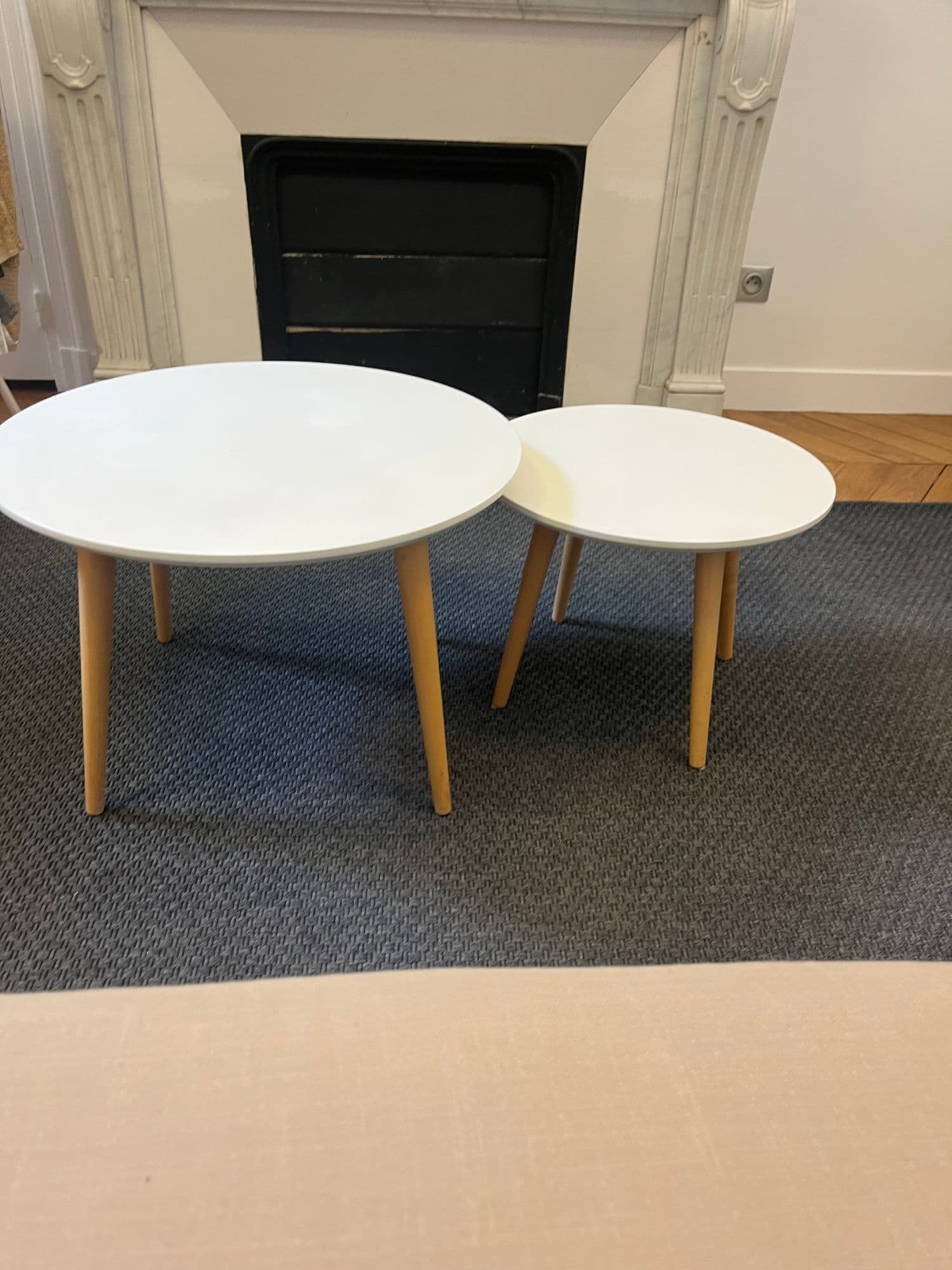 Lot De 2 Tables Gigognes Style Scandinave
