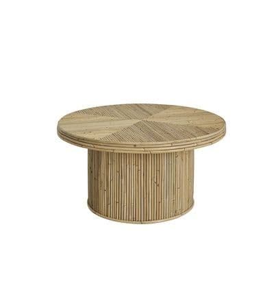 ALMA Table basse en canne de rotin ronde