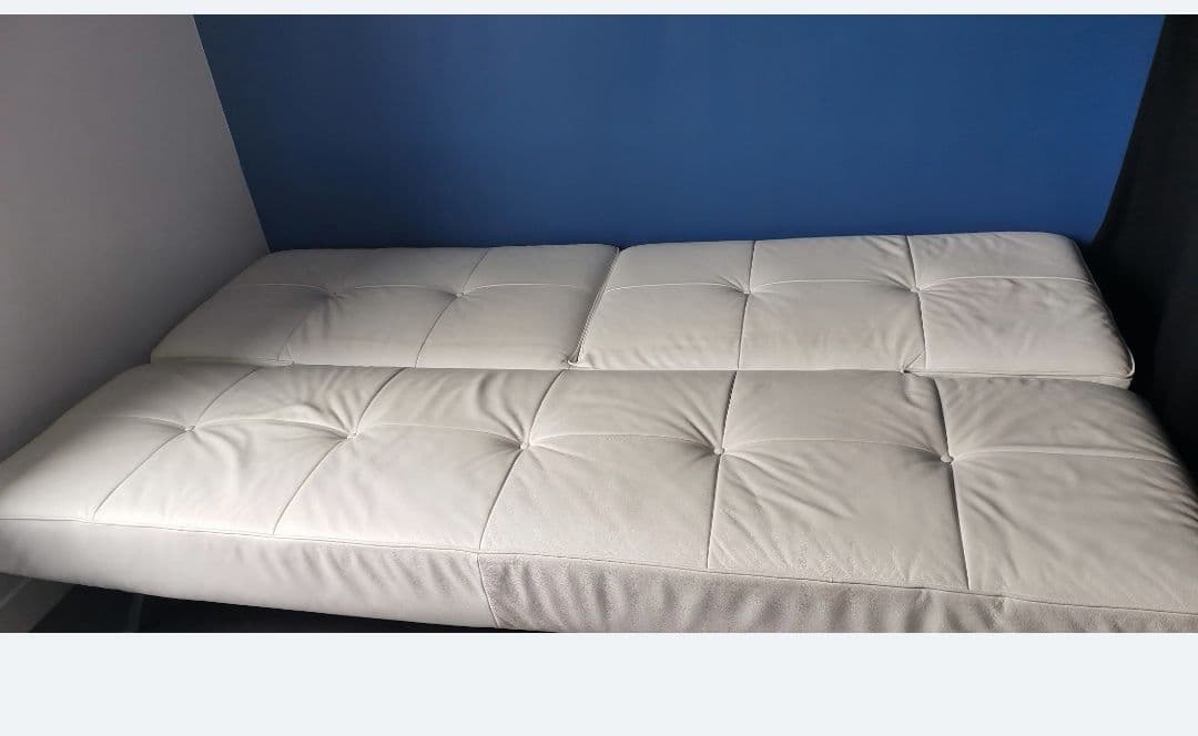 Canapé Convertible Cuir Blanc 3 Places