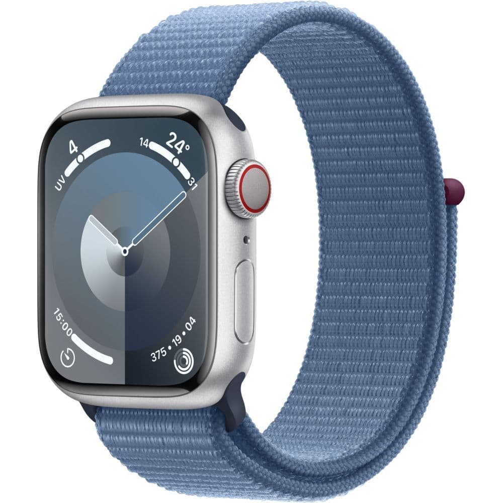 Apple Watch Series 9 GPS + Cellular - Boîtier Aluminium 41 mm Argent Bleu