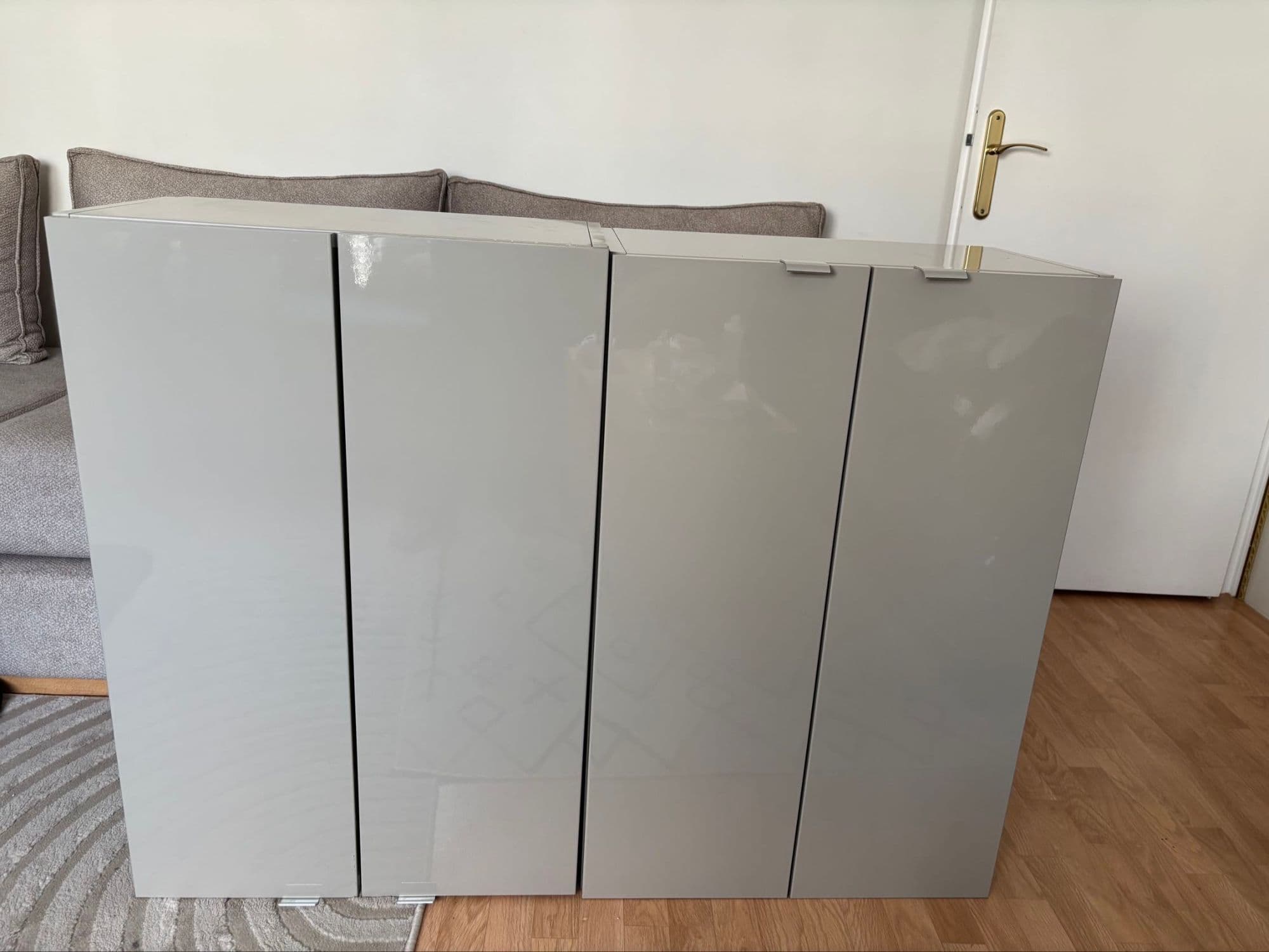 Meuble salle de bain murale couleur taupe x2