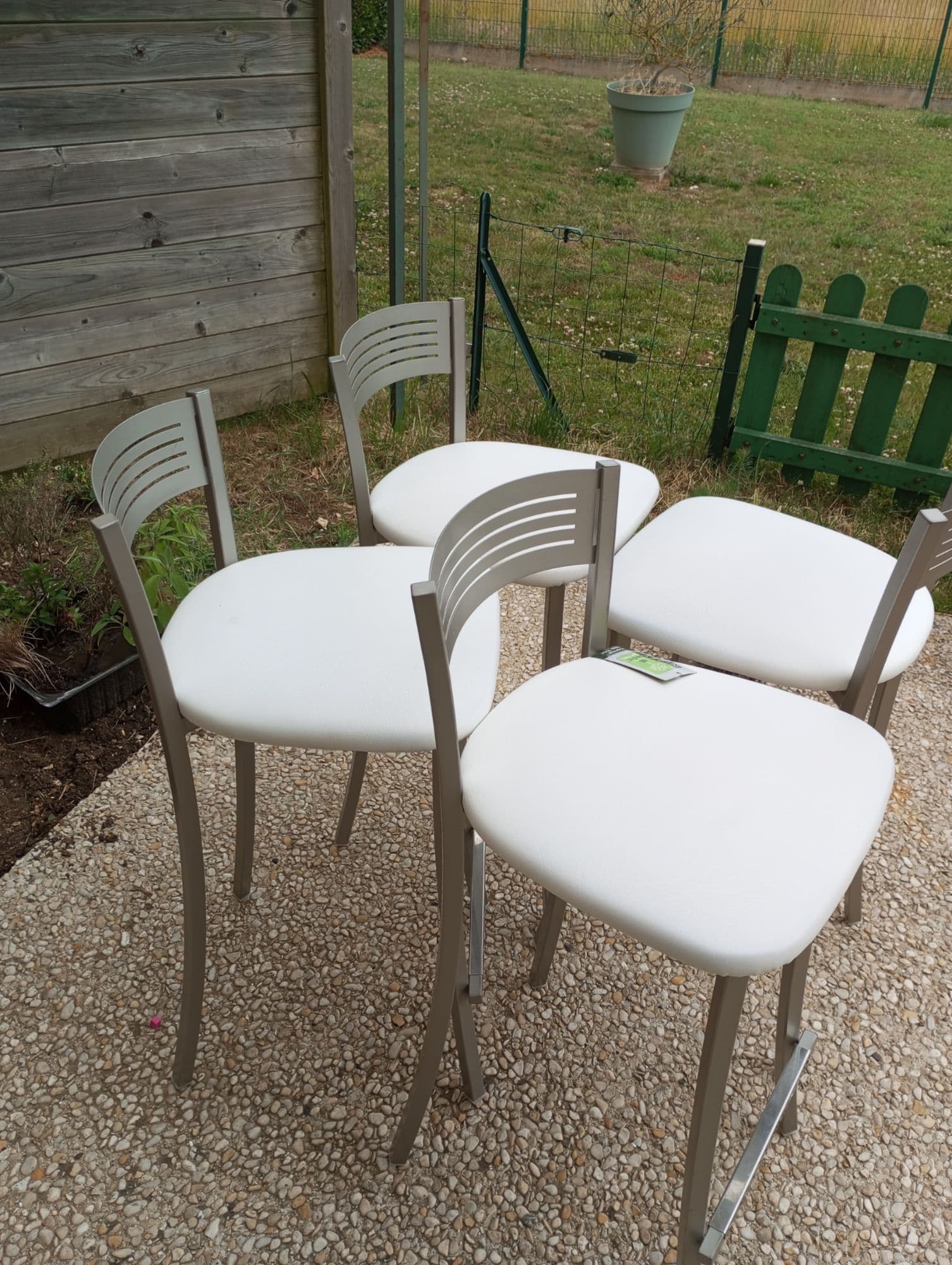 Chaises de bar beige/gris 60 cm de hauteur