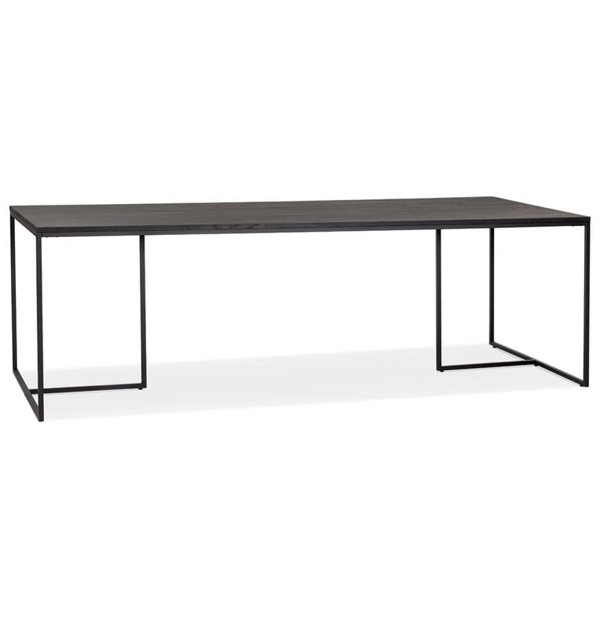 Grande table de salle à manger 'UNION' noire en chêne massif - 240x100 cm