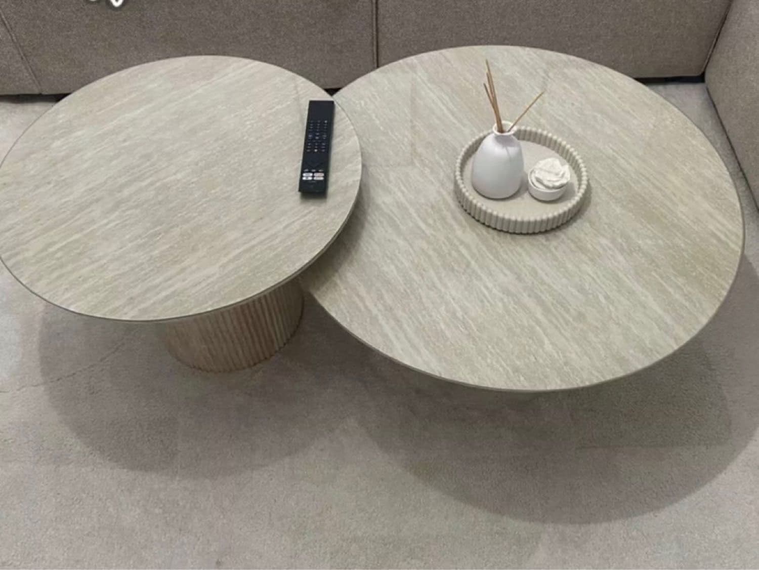 Tables basses gigognes style travertin