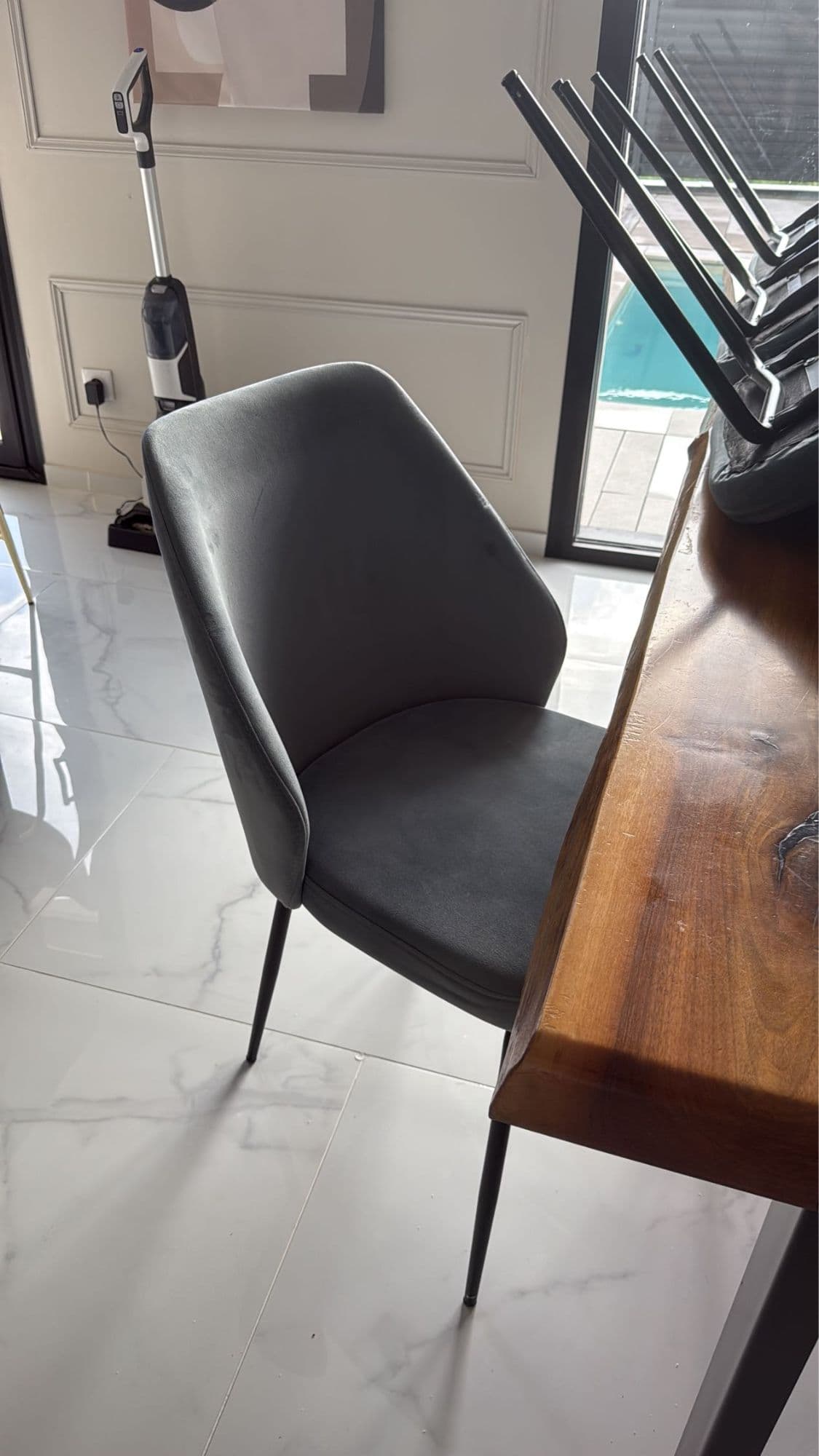 Lot De 8 Chaises En Velours