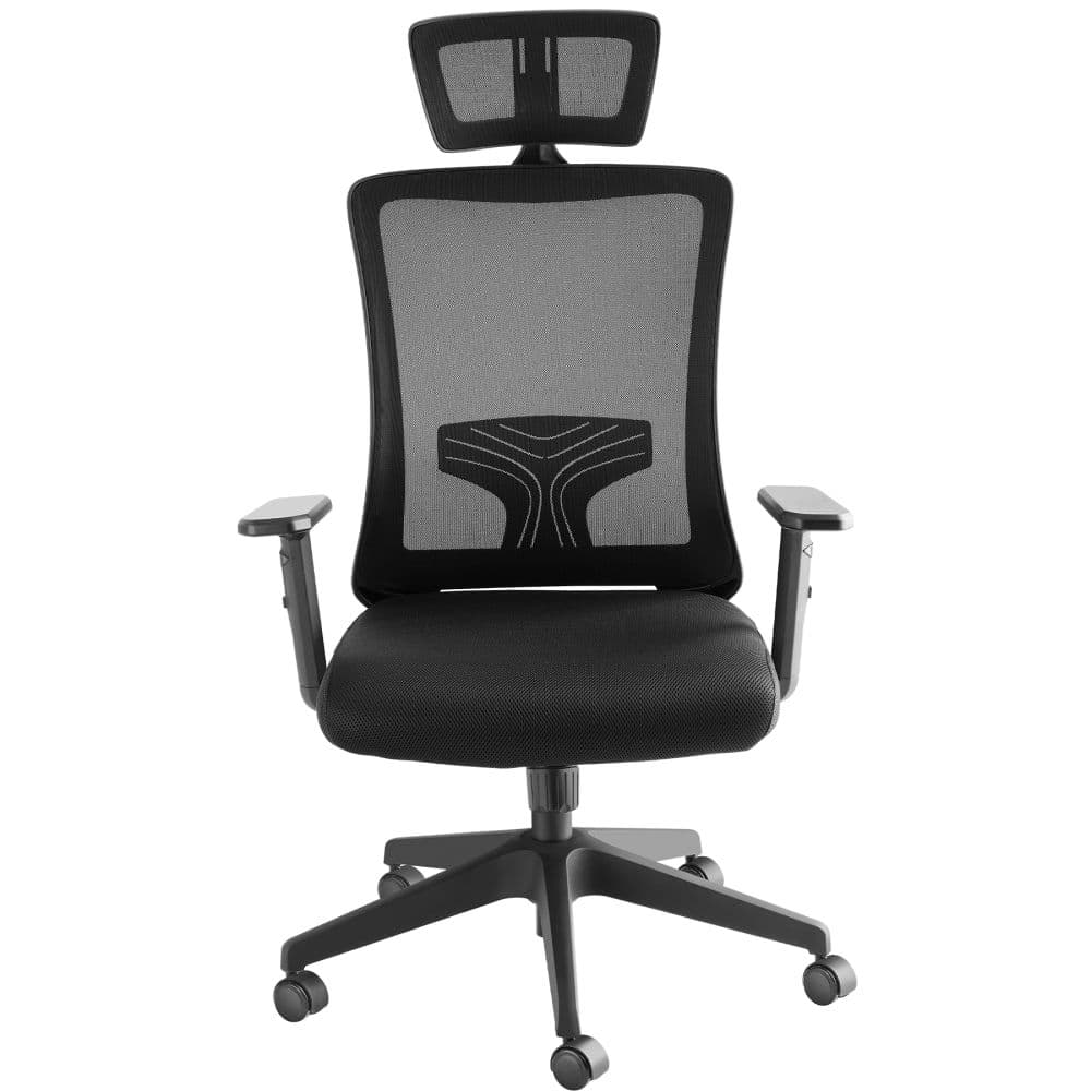 Fauteuil de bureau ergonomique soutien lombaire et appuie-tête noir