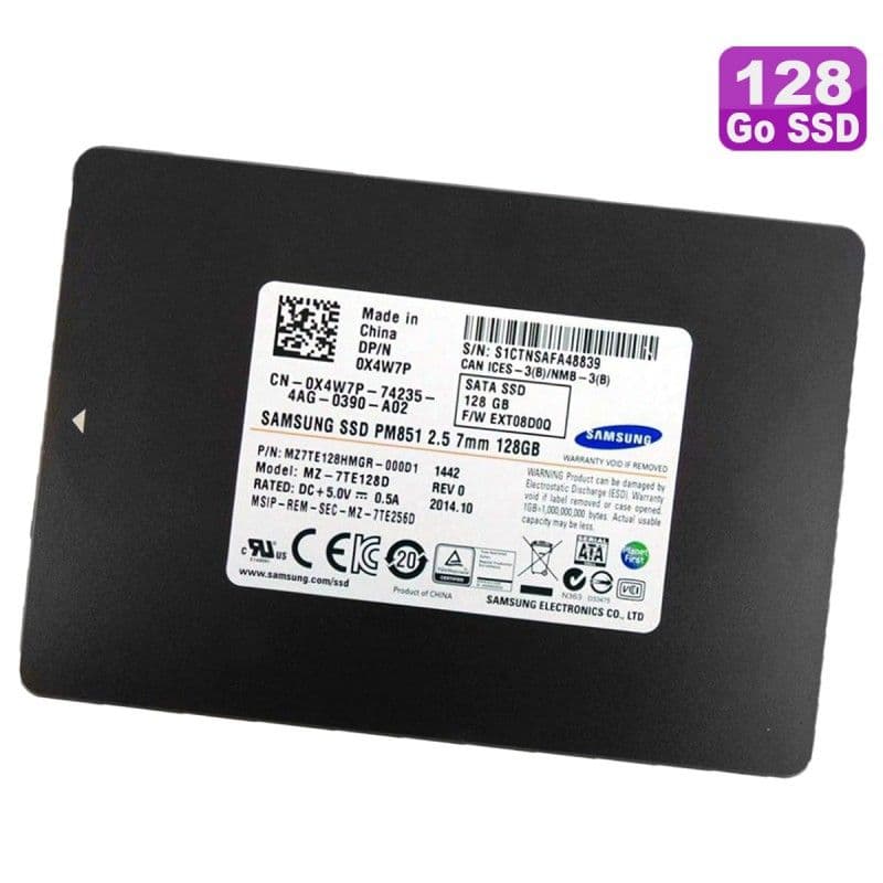 SSD 128Go 2.5" Samsung MZ-7TE128D MZ7TE128HMGR-000D1 0X4W7P X4W7P