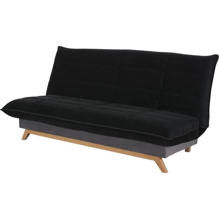 Dunlopillo Banquette Clic Clac 120x190 - Tissu Noir - Made In France - Samantha