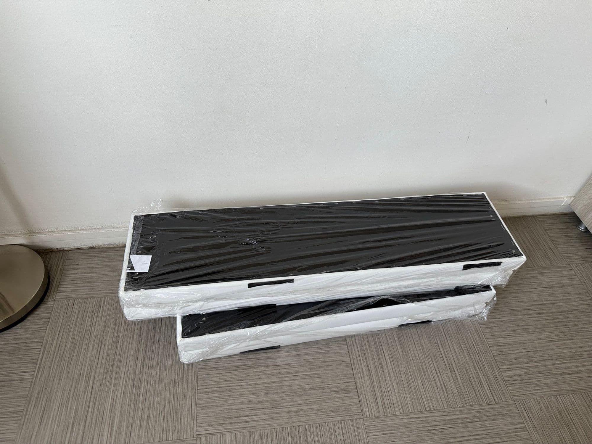 Lit deux places blanc velours