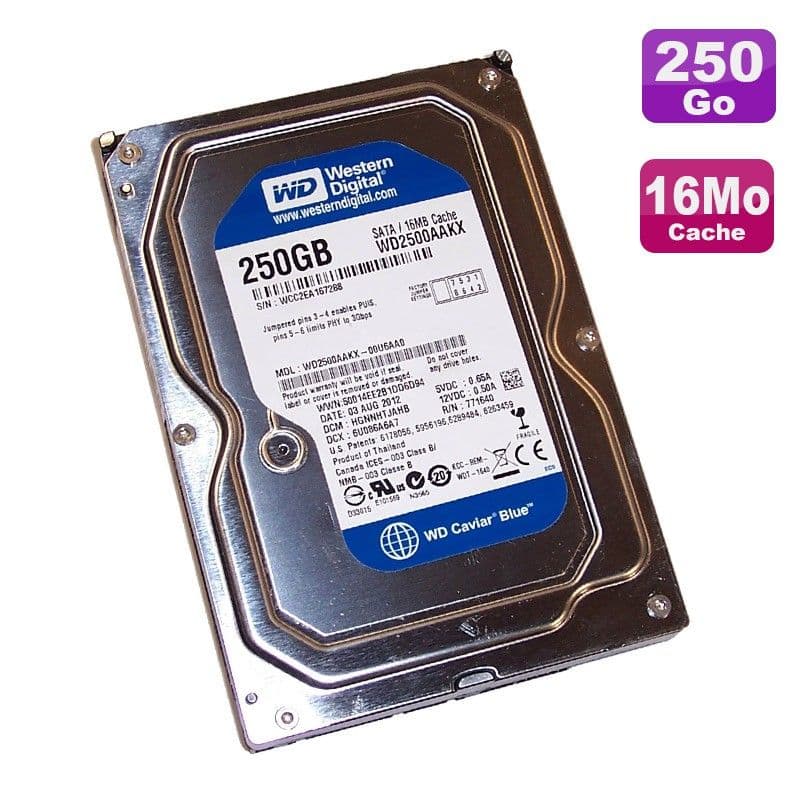 Disque Dur 250Go SATA 3.5" Western Digital CaviarBlue WD2500AAKX-00U6AA0 7200RPM