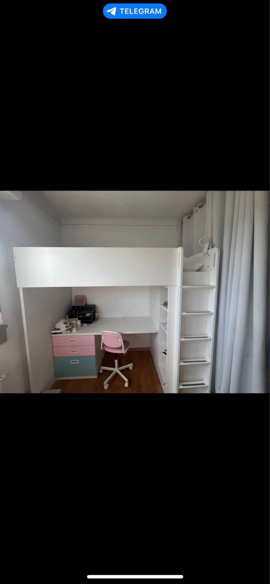 Lit superposé IKEA pour enfant ou ados, avec bureau armoire et du rangement
