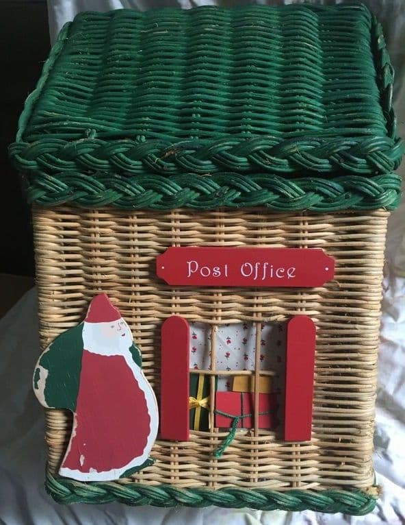 Petit Coffre À Jouets Rotin Forme Maison Enfant Noel