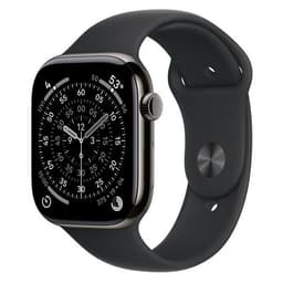 Apple Watch Series 11 GPS + Cellular 46mm Boitier ardoise titane avec bracelet sport noir M/L