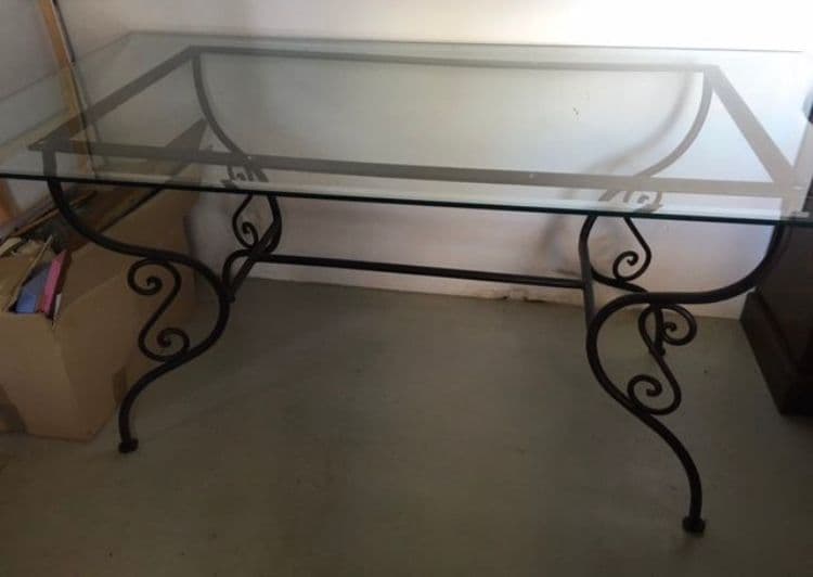 Table En Fer Forgé Plateau Verre