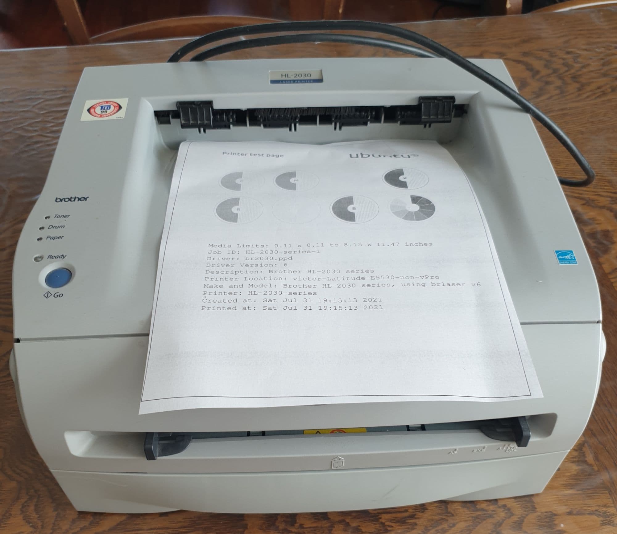 Brother HL-2030 - Imprimante - monochrome - laser - A4/Legal - 2400 x 600 ppp - jusqu'à 16 ppm - capacité : 250 feuilles - USB