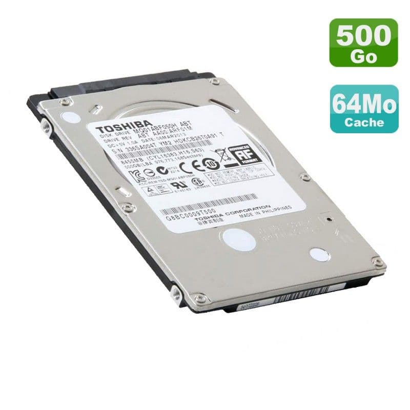 Disque Dur 500Go SATA III 2.5" TOSHIBA MQ02ABF050H 6Gbps 5400RPM 64Mo