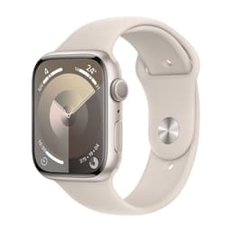 Apple Watch Series 9 GPS - Boîtier Aluminium 45 mm Lumière stellaire - Bracelet S/M