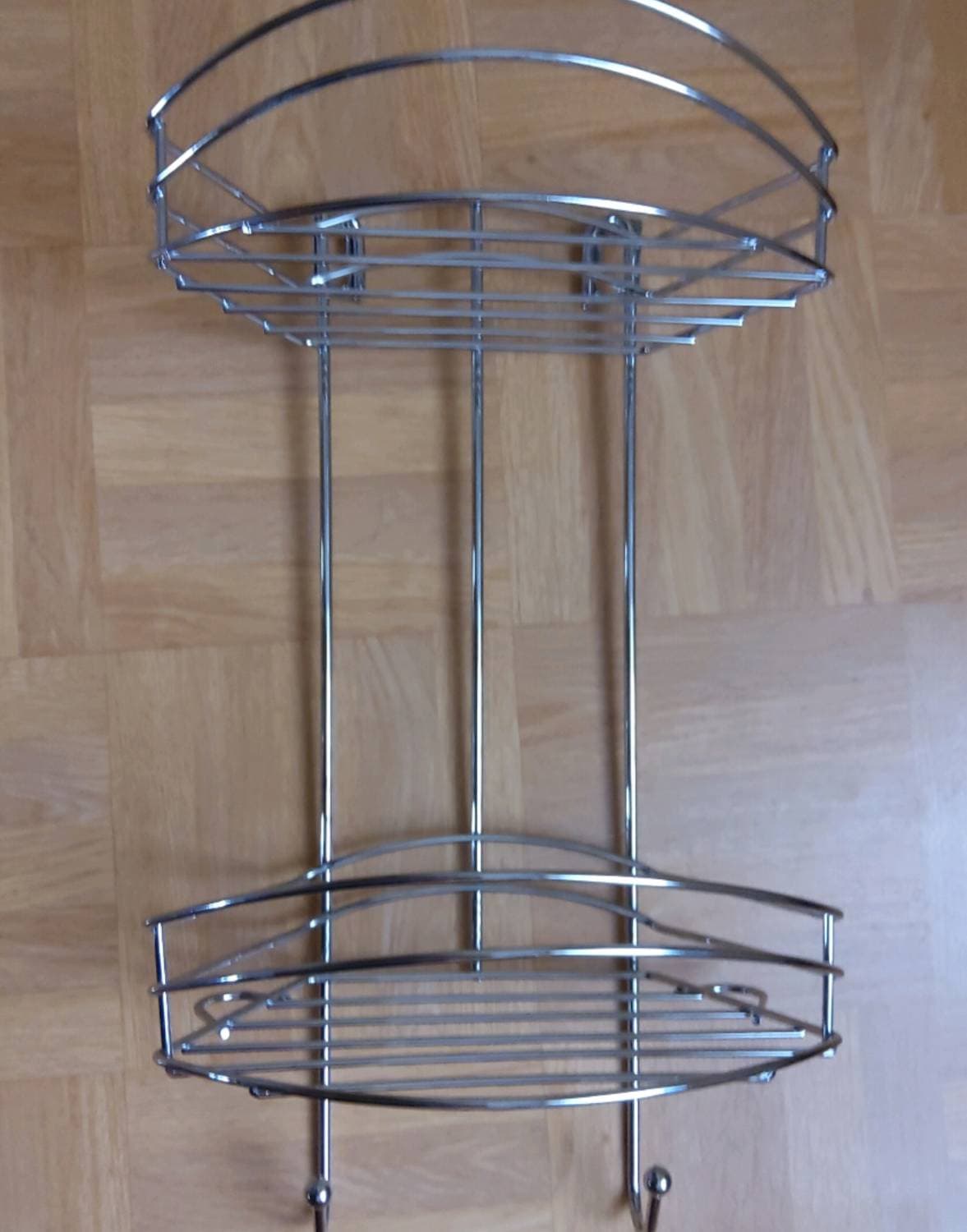 Étagère d’angle à 2 niveaux pour salle de bain