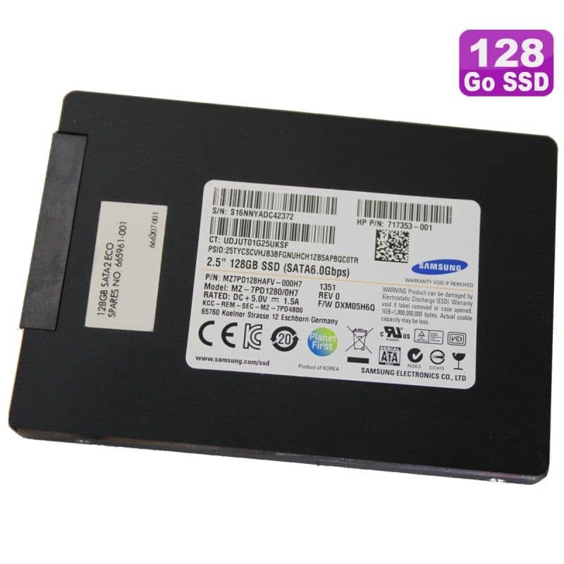 SSD 128Go 2.5" Samsung MZ-7PD1280/0H7 MZ7PD128HAFV-000H7 717353-002 665961-001