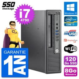 Mini PC HP EliteDesk 800 G1 USDT Intel i7-4790 RAM 8Go SSD 120Go Windows 10 Wifi