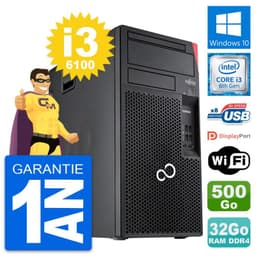 PC Tour Fujitsu Esprimo P557 Intel i3-6100 RAM 32Go Disque 500Go Windows 10 Wifi