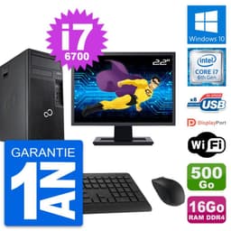 PC Tour Fujitsu P557 MT Ecran 22" i7-6700 RAM 16Go Disque 500Go Windows 10 Wifi